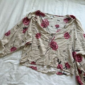 Amuse society floral long sleeve top